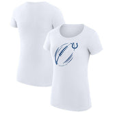 Indianapolis Colts G-III 4Her by Carl Banks Women's Super-Slim Fit Lightweight Subtle Football T-Shirt White