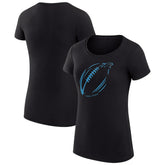 Carolina Panthers G-III 4Her by Carl Banks Women's Super-Slim Fit Lightweight Subtle Football T-Shirt Black