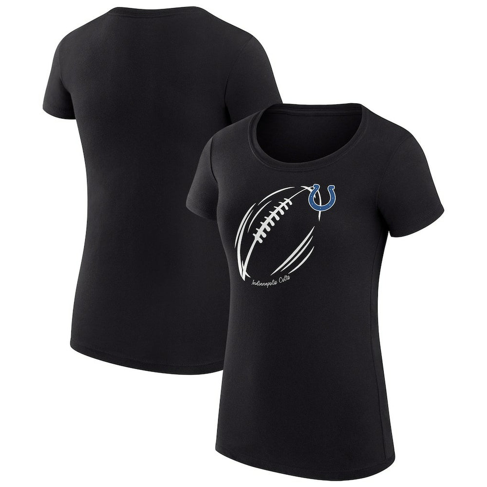Indianapolis Colts G-III 4Her by Carl Banks Women's Super-Slim Fit Lightweight Subtle Football T-Shirt Black
