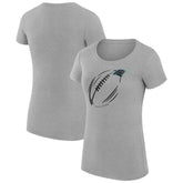 Carolina Panthers G-III 4Her by Carl Banks Women's Super-Slim Fit Lightweight Subtle Football T-Shirt Heather Gray