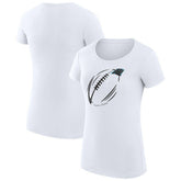 Carolina Panthers G-III 4Her by Carl Banks Women's Super-Slim Fit Lightweight Subtle Football T-Shirt White