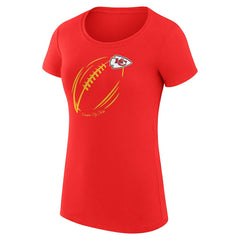 Kansas City Chiefs G-III 4Her by Carl Banks Women's Super-Slim Fit Lightweight Subtle Football T-Shirt Red