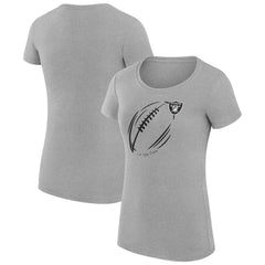 Las Vegas Raiders G-III 4Her by Carl Banks Women's Super-Slim Fit Lightweight Subtle Football T-Shirt Heather Gray