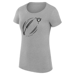 Las Vegas Raiders G-III 4Her by Carl Banks Women's Super-Slim Fit Lightweight Subtle Football T-Shirt Heather Gray