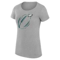 Philadelphia Eagles G-III 4Her by Carl Banks Women's Super-Slim Fit Lightweight Subtle Football T-Shirt Heather Gray