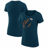 Denver Broncos G-III 4Her by Carl Banks Women's Super-Slim Fit Lightweight Subtle Football T-Shirt Navy