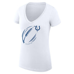 Indianapolis Colts G-III 4Her by Carl Banks Women's Super-Slim Fit Lightweight Subtle Football V-Neck T-Shirt White