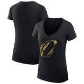 Minnesota Vikings G-III 4Her by Carl Banks Women's Super-Slim Fit Lightweight Subtle Football V-Neck T-Shirt Black
