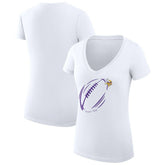 Minnesota Vikings G-III 4Her by Carl Banks Women's Super-Slim Fit Lightweight Subtle Football V-Neck T-Shirt White