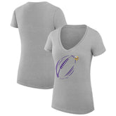 Minnesota Vikings G-III 4Her by Carl Banks Women's Super-Slim Fit Lightweight Subtle Football V-Neck T-Shirt Heather Gray