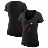 Tampa Bay Buccaneers G-III 4Her by Carl Banks Women's Super-Slim Fit Lightweight Subtle Football V-Neck T-Shirt Black