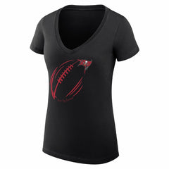 Tampa Bay Buccaneers G-III 4Her by Carl Banks Women's Super-Slim Fit Lightweight Subtle Football V-Neck T-Shirt Black