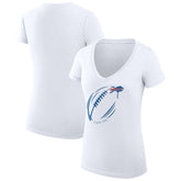 Buffalo Bills G-III 4Her by Carl Banks Women's Super-Slim Fit Lightweight Subtle Football V-Neck T-Shirt White
