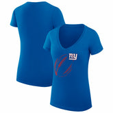 New York Giants G-III 4Her by Carl Banks Women's Super-Slim Fit Lightweight Subtle Football V-Neck T-Shirt Royal