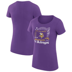 Minnesota Vikings G-III 4Her by Carl Banks Women's Super-Slim Fit Lightweight Collage Team T-Shirt Purple