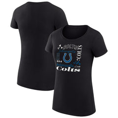 Indianapolis Colts G-III 4Her by Carl Banks Women's Super-Slim Fit Lightweight Collage Team T-Shirt Black