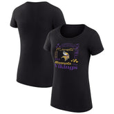 Minnesota Vikings G-III 4Her by Carl Banks Women's Super-Slim Fit Lightweight Collage Team T-Shirt Black