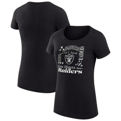 Las Vegas Raiders G-III 4Her by Carl Banks Women's Super-Slim Fit Lightweight Collage Team T-Shirt Black
