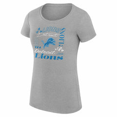 Detroit Lions G-III 4Her by Carl Banks Women's Super-Slim Fit Lightweight Collage Team T-Shirt Heather Gray