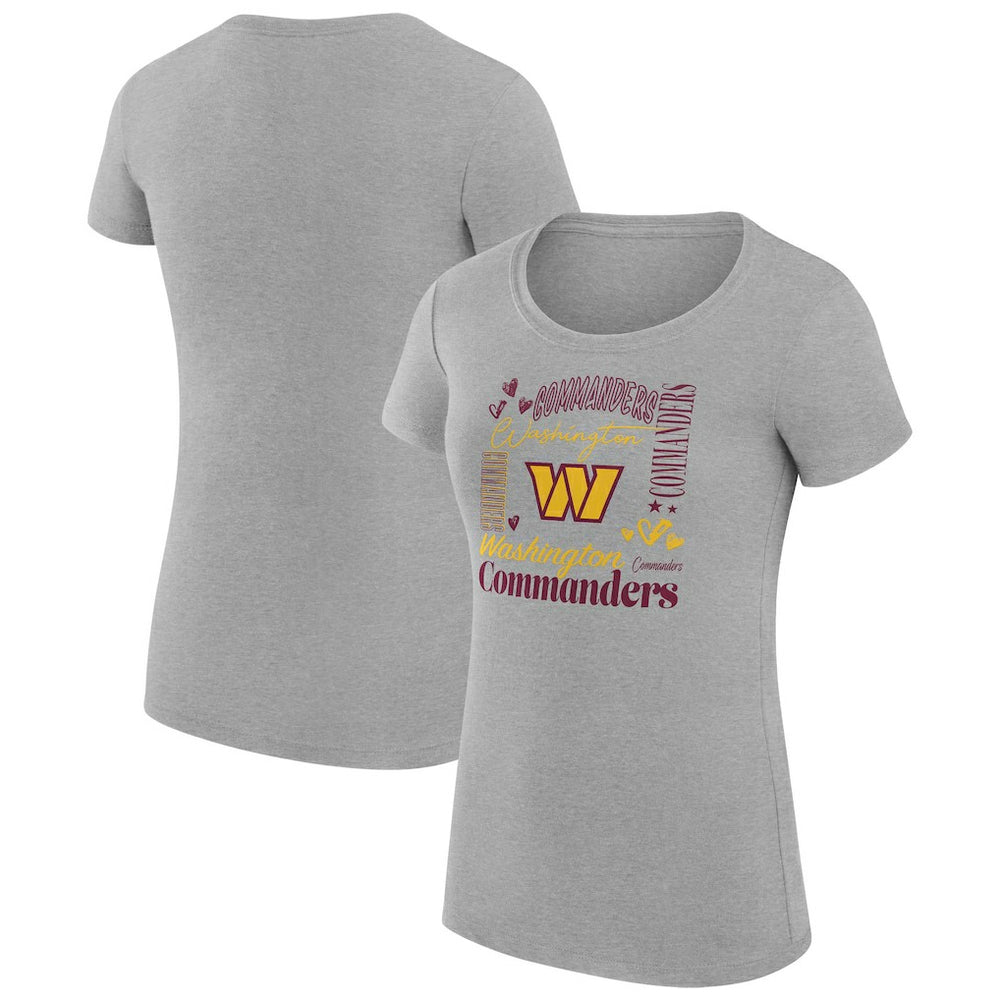 Washington Commanders G-III 4Her by Carl Banks Women's Super-Slim Fit Lightweight Collage Team T-Shirt Heather Gray