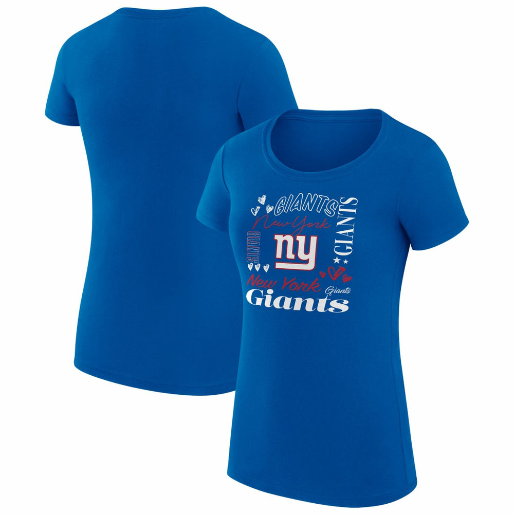 New York Giants G-III 4Her by Carl Banks Women's Super-Slim Fit Lightweight Collage Team T-Shirt Royal