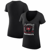 Tampa Bay Buccaneers G-III 4Her by Carl Banks Women's Super-Slim Fit Lightweight Collage Team V-Neck T-Shirt Black