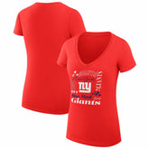 New York Giants G-III 4Her by Carl Banks Women's Super-Slim Fit Lightweight Collage Team V-Neck T-Shirt Red
