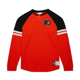 Philadelphia Flyers Mitchell & Ness Thermal Henley Long Sleeve T-Shirt - Orange - NHL 202122430