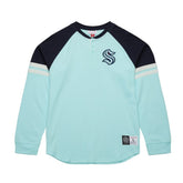 Seattle Kraken Mitchell & Ness Thermal Henley Long Sleeve T-Shirt - Light Blue - NHL 202122431
