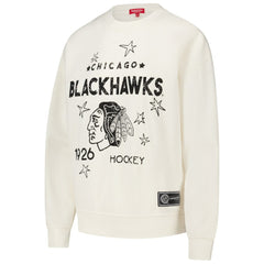 Chicago Blackhawks Mitchell & Ness Women's Logo 3.0 Pullover Sweatshirt - Cream - NHL 202122453