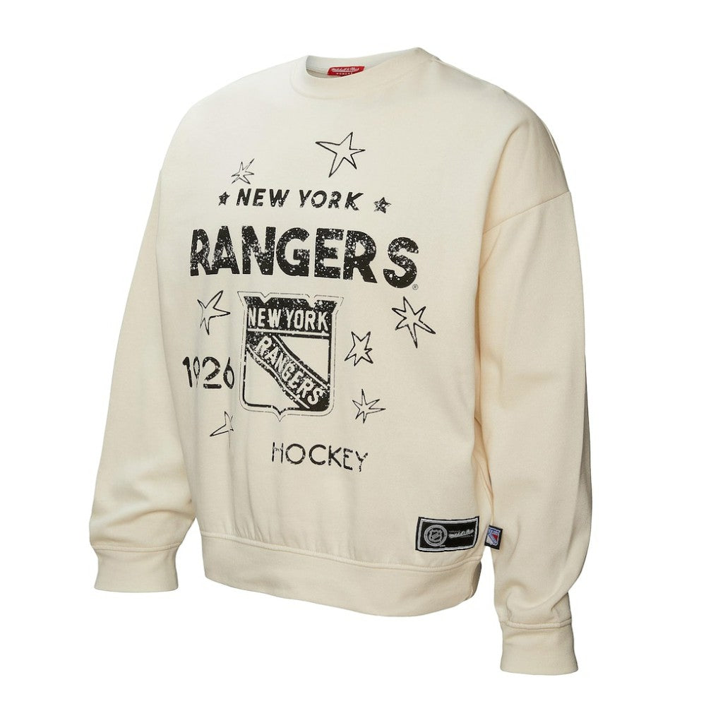 New York Rangers Mitchell & Ness Women's Logo 3.0 Pullover Sweatshirt - Cream - NHL 202122455