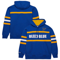 St. Louis Blues Mitchell & Ness Head Coach Slogan Pullover Hoodie - Blue - NHL 202122474