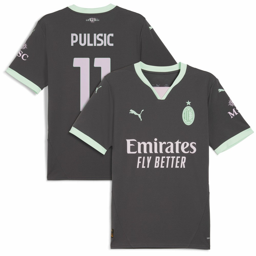 Christian Pulisic AC Milan 2024/25 Third Replica Player Jersey Charcoal - Puma outlet