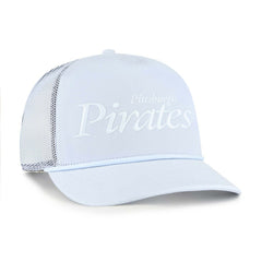 Pittsburgh Pirates '47 Foundation Script Hitch Adjustable Trucker Hat - Light Blue - 47 brand Sale