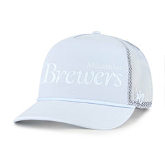 Milwaukee Brewers '47 Foundation Script Hitch Adjustable Trucker Hat - Light Blue - 47 brand Online