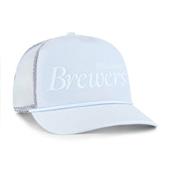 Milwaukee Brewers '47 Foundation Script Hitch Adjustable Trucker Hat - Light Blue - 47 brand Online