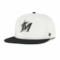 Miami Marlins '47 Foundation Captain Snapback Hat - White/Black - 47 brand Online