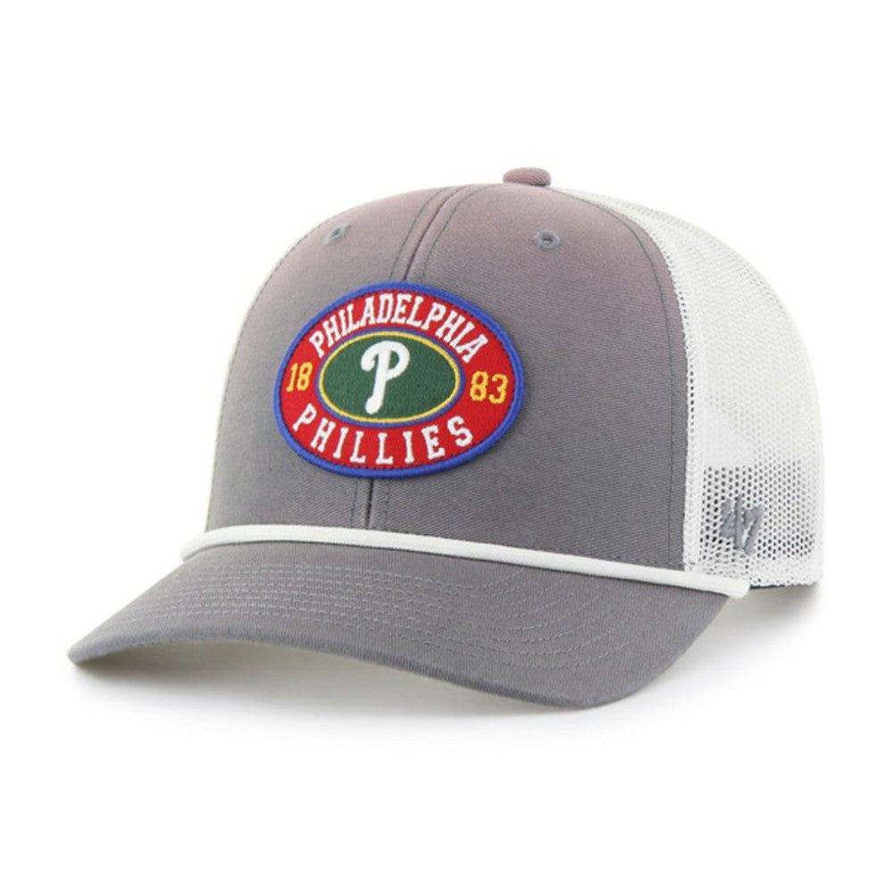 Philadelphia Phillies '47 Tide Sweep Rope Trucker Adjustable Hat - Gray/White - 47 brand Sale
