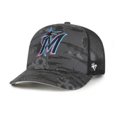 '47 Miami Marlins Fiji Trucker Adjustable Hat - Black - 47 brand on Sale