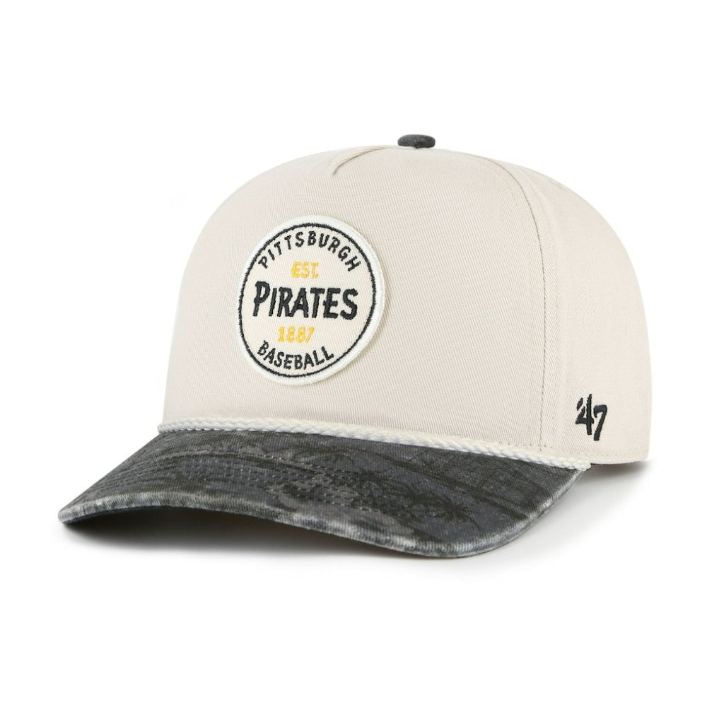 Pittsburgh Pirates '47 Fiji Rope Hitch Adjustable Hat - Cream/Black - 47 brand Discount