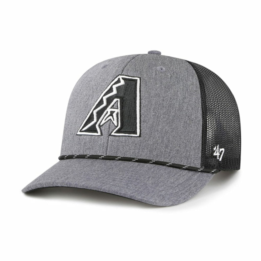 Arizona Diamondbacks '47 Carbon Rope Trucker Adjustable Hat - Charcoal - 47 brand on Sale