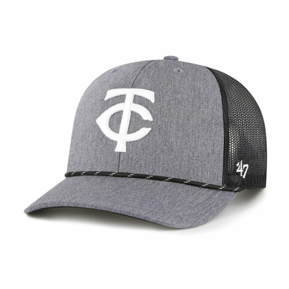 Minnesota Twins '47 Carbon Rope Trucker Adjustable Hat - Charcoal - 47 brand on Sale
