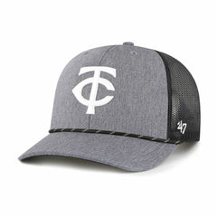 Minnesota Twins '47 Carbon Rope Trucker Adjustable Hat - Charcoal - 47 brand on Sale