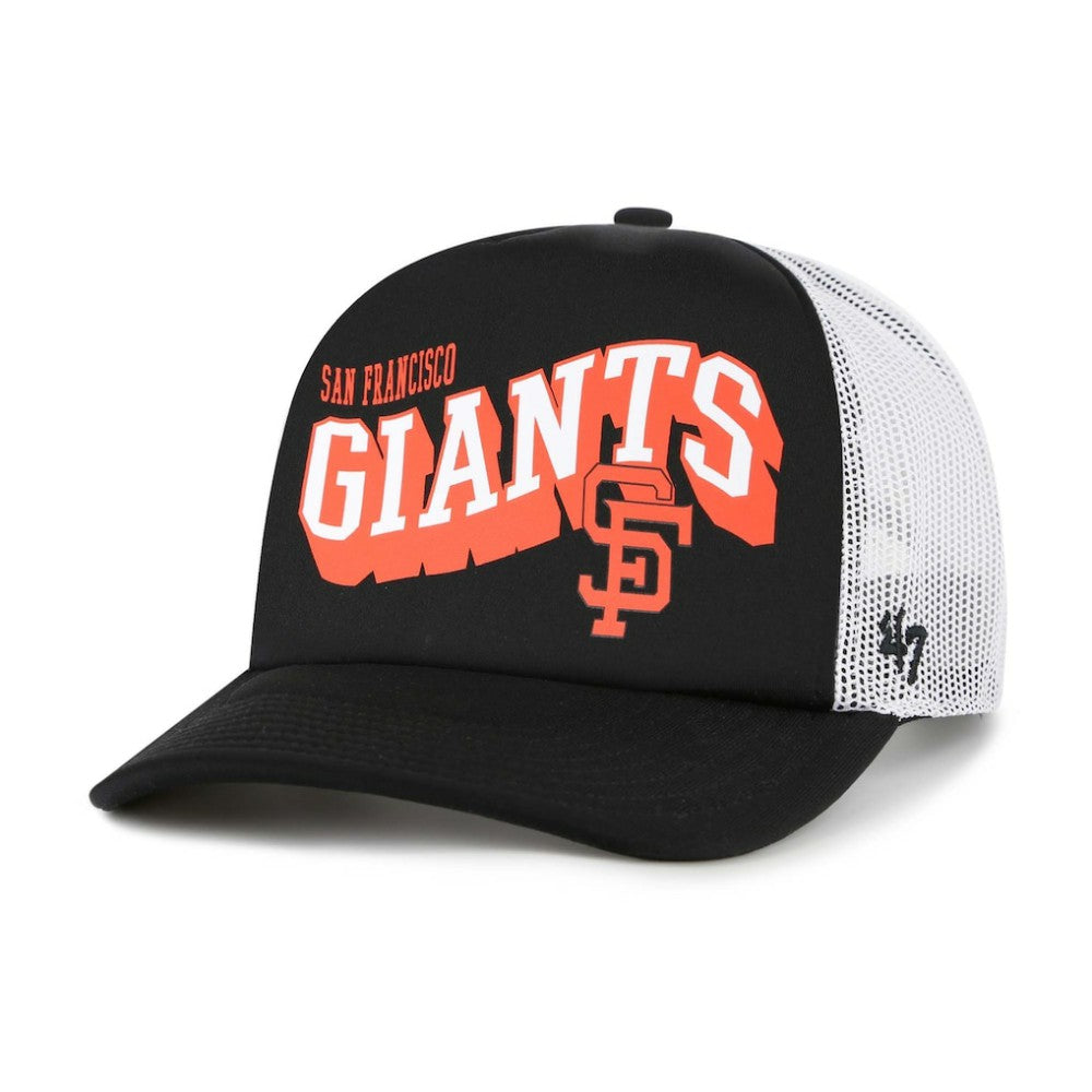 San Francisco Giants '47 Meander Foam Trucker Snapback Hat - Black - 47 brand Lifestyle