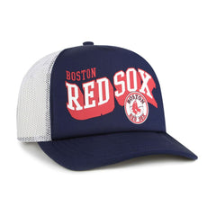 Boston Red Sox '47 Meander Foam Trucker Snapback Hat - Navy - 47 brand Lifestyle