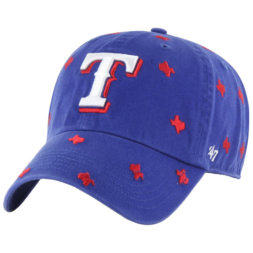 Texas Rangers '47 Women's Confetti Clean Up Adjustable Hat - Royal - 47 brand Online