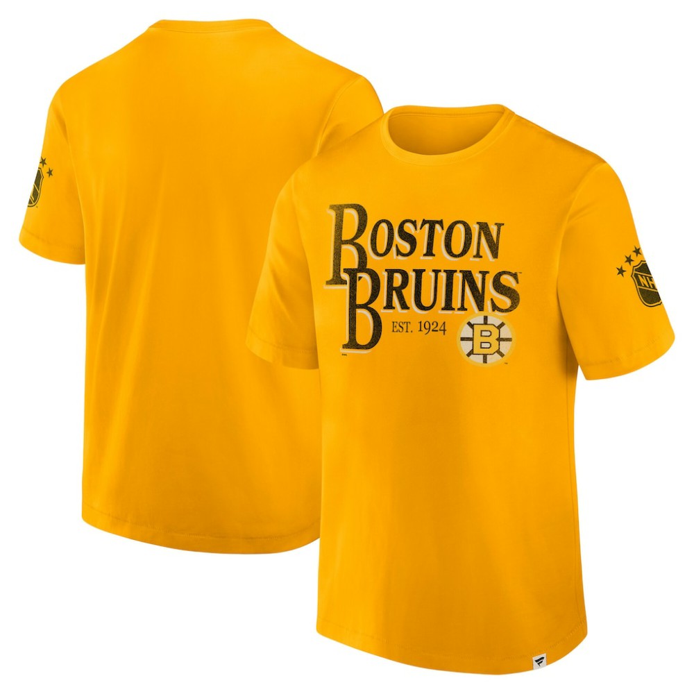 Boston Bruins Fanatics Decades Collection Made To Last T-Shirt - Yellow - NHL 202135520