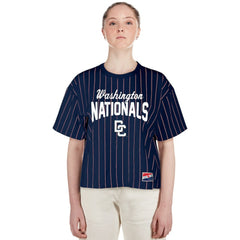 Washington Nationals New Era Women's 2025 City Connect Pinstripe T-Shirt - Navy - New Era Discount