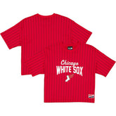 Chicago White Sox New Era Women's 2025 City Connect Pinstripe T-Shirt - Red/Black - New Era Sale