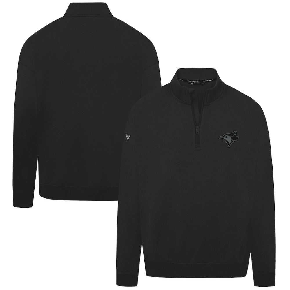 Toronto Blue Jays Levelwear Murray Nightfall Quarter-Zip Top - Black - MLB Lifestyle